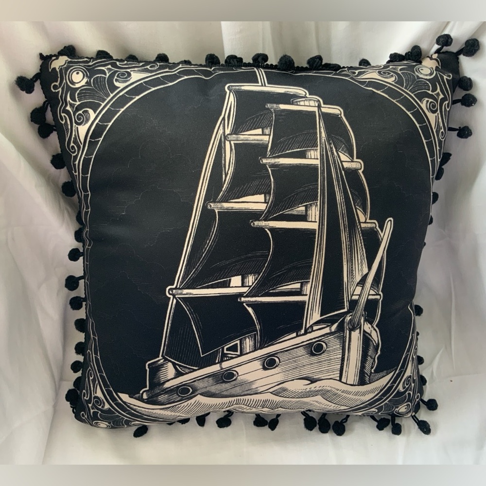 SOURPUSS Accent Pillow, Sailing Ship